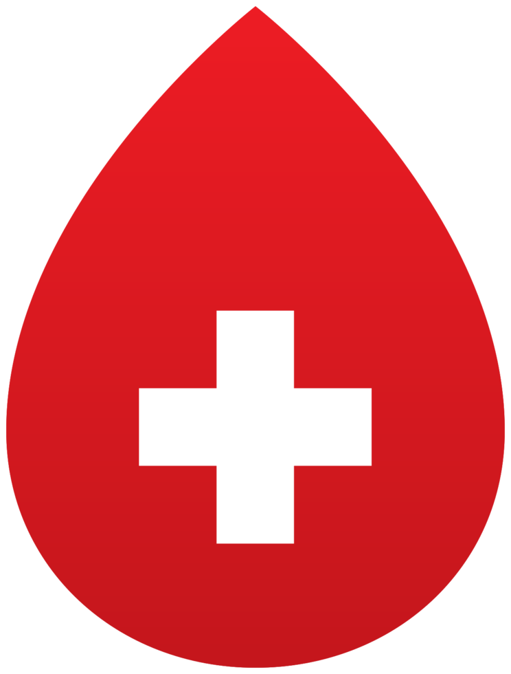 Red Gradient Blood Drop with White Cross