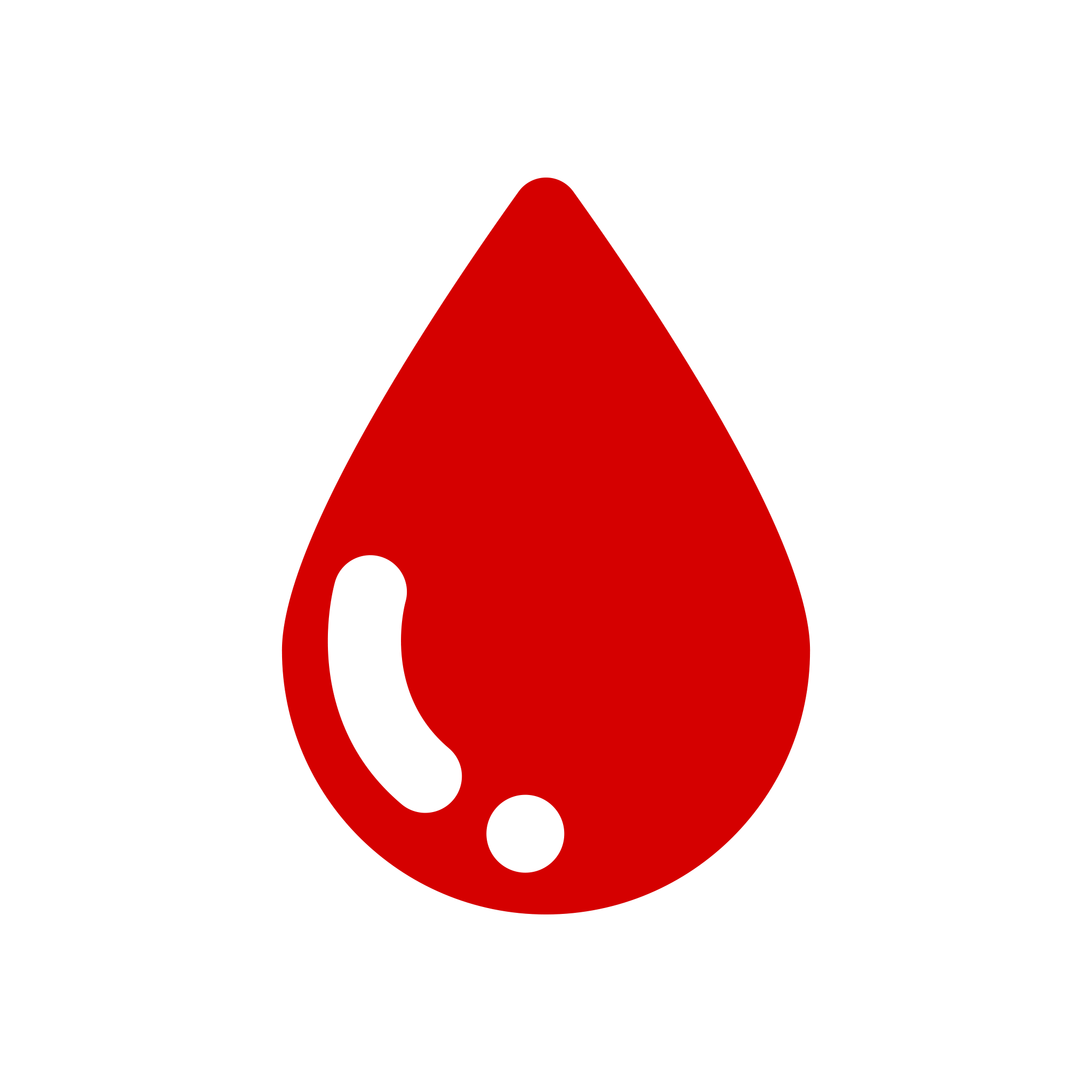 Red Blood Drop Icon with Highlight