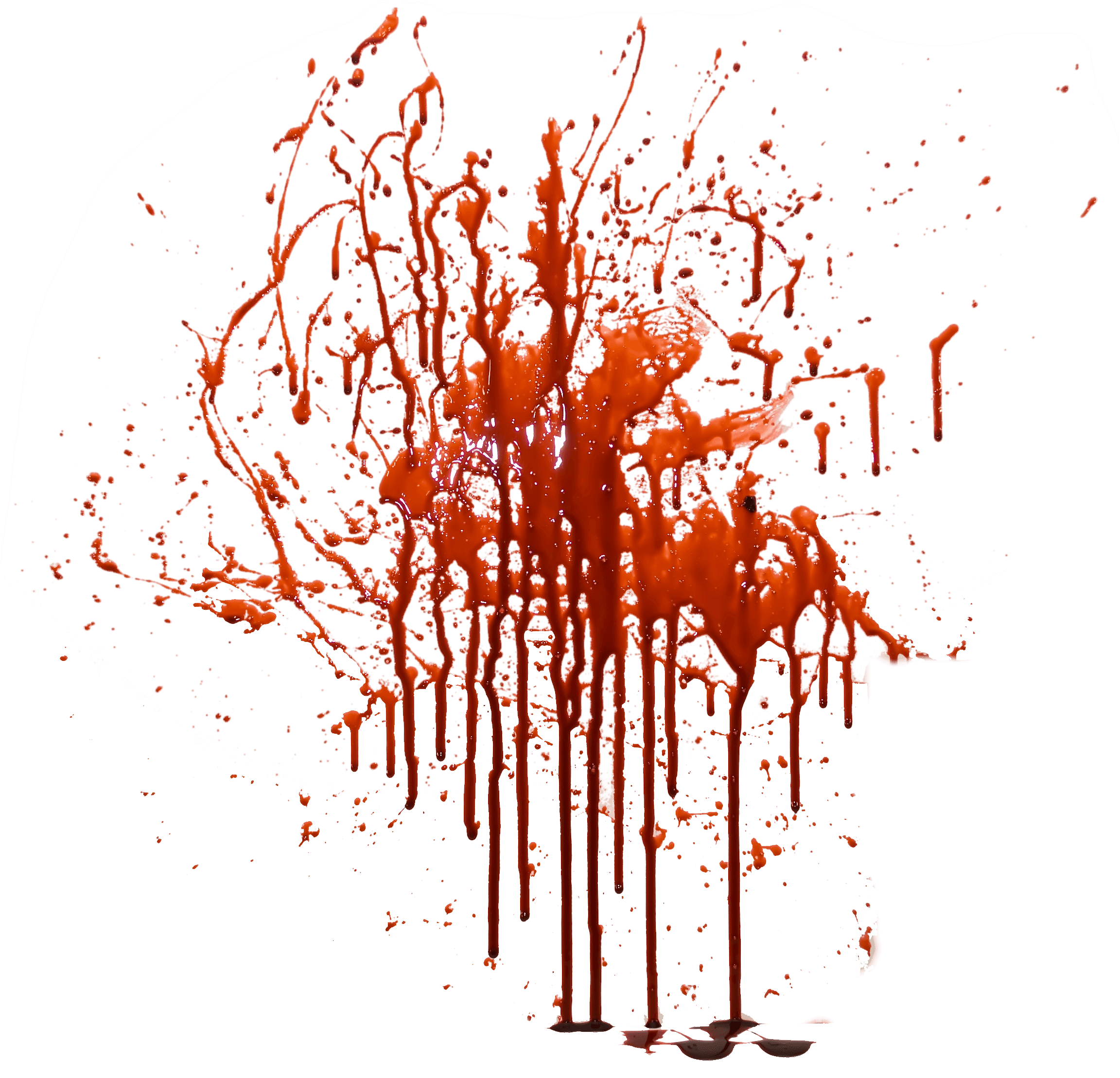 Red Blood Splatter with Long Drips