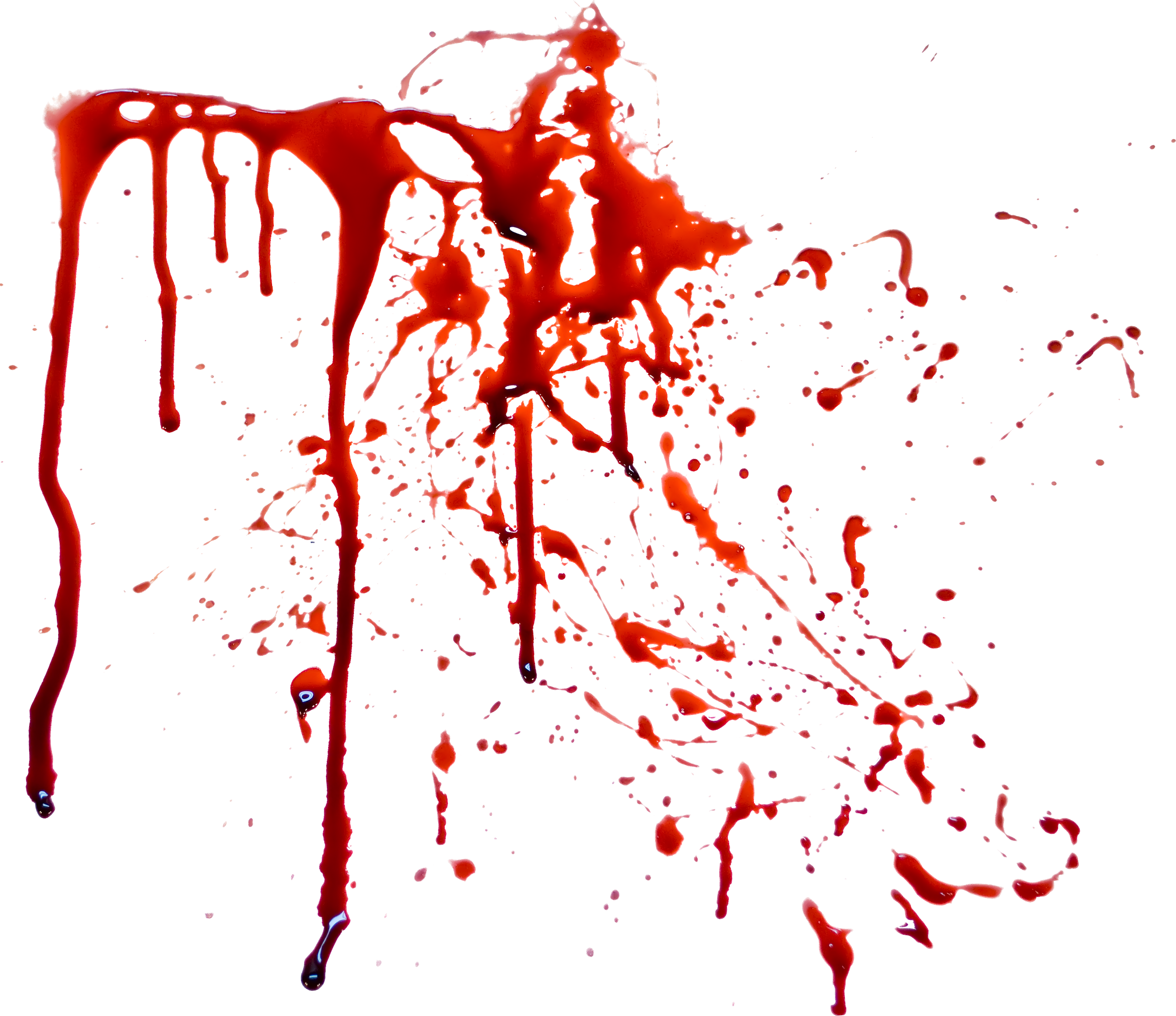 Red Blood Splatter with Dripping Streaks