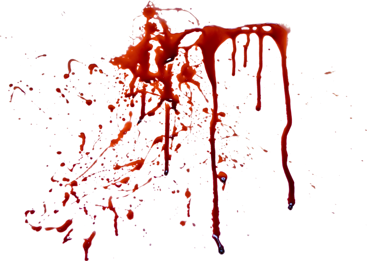 Red Blood Splatter with Long Drips