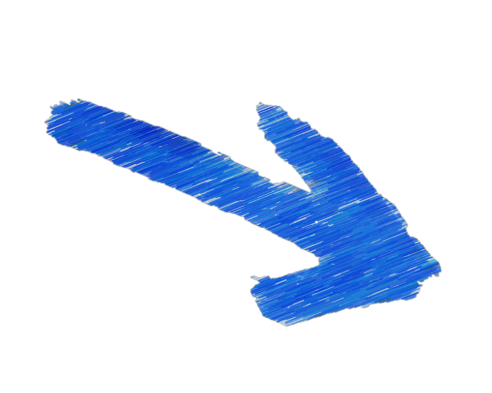 Blue Scribbled Arrow Pointing Down Right