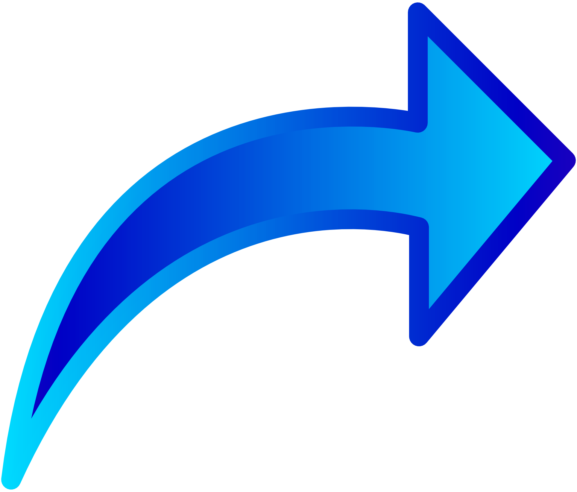 Gradient Blue Curved Arrow Icon