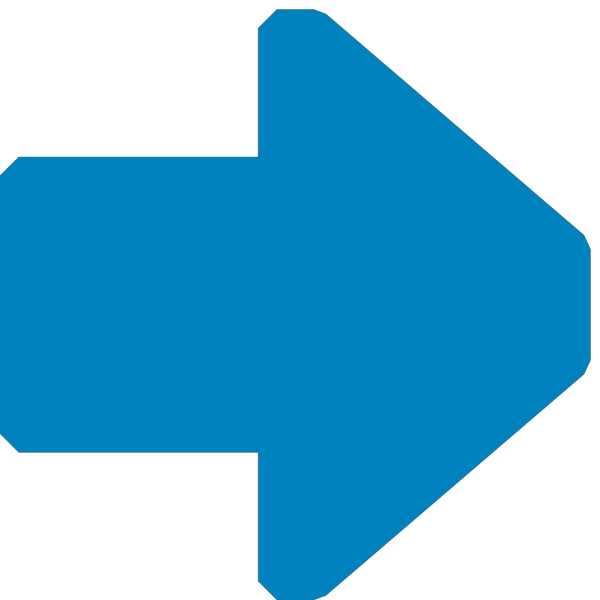 Cerulean Blue Thick Right Arrow Flat Icon PNG