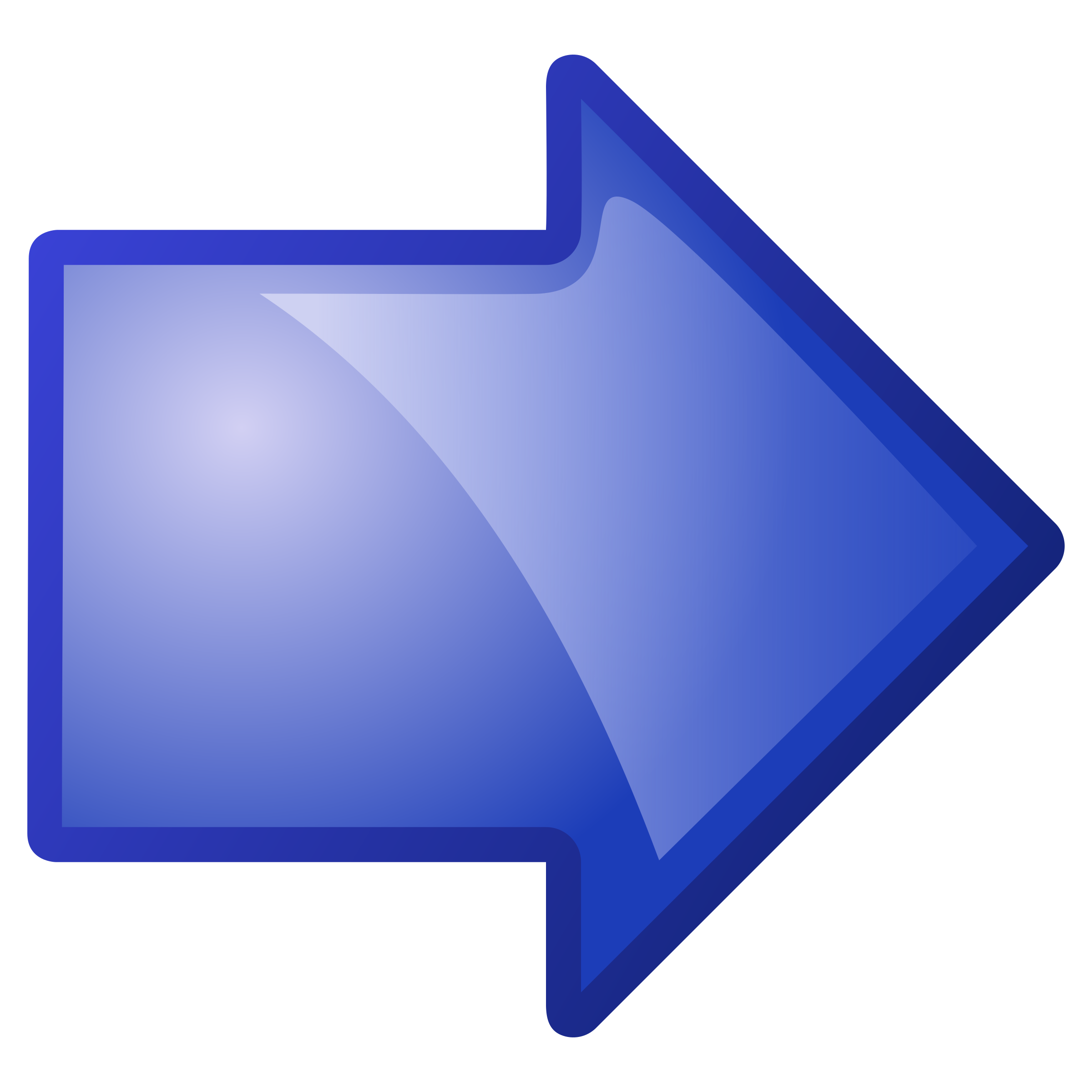 Glossy Blue Right Arrow Icon with Highlight