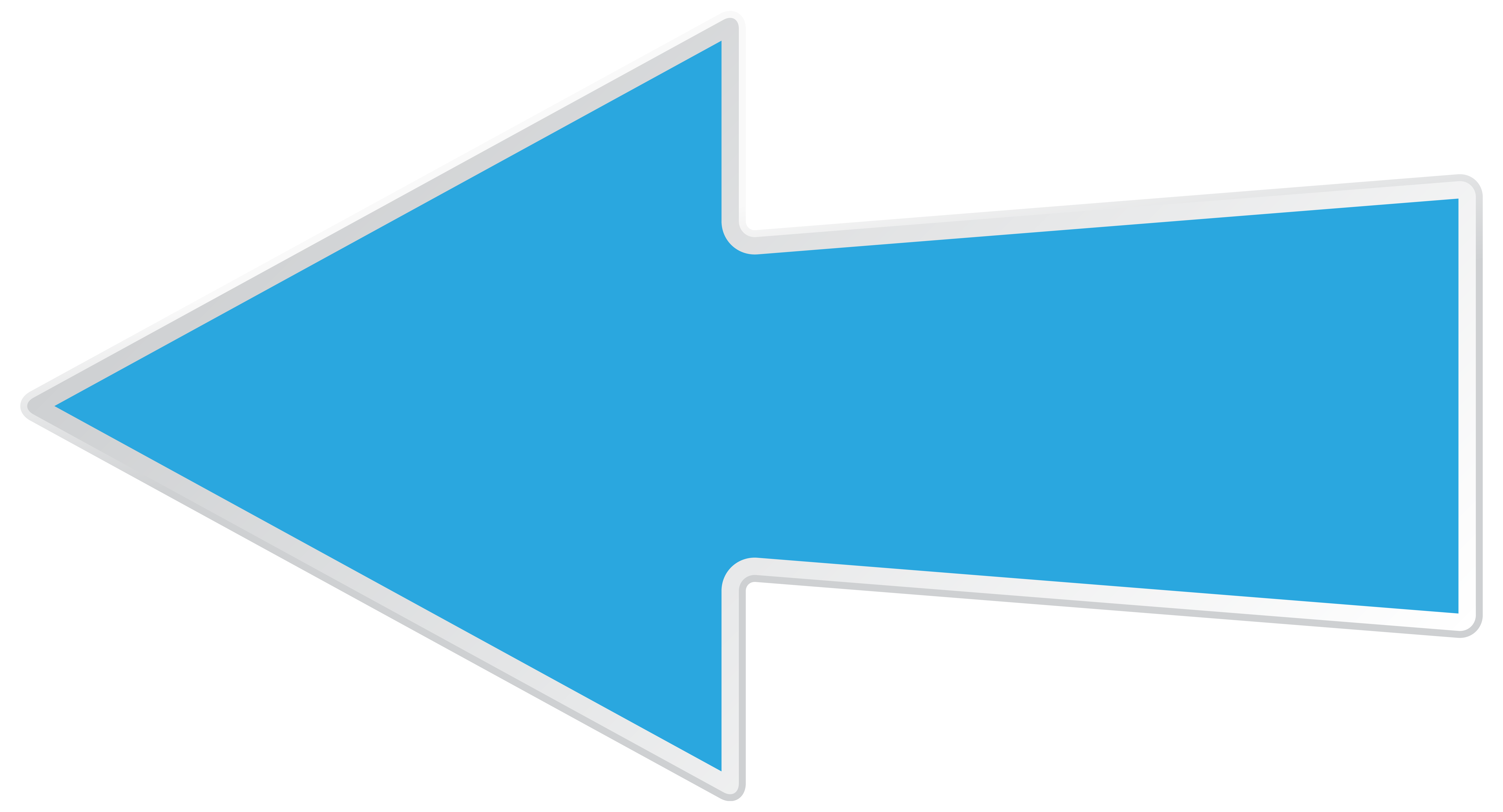 Light Blue Left Arrow with Silver Edge