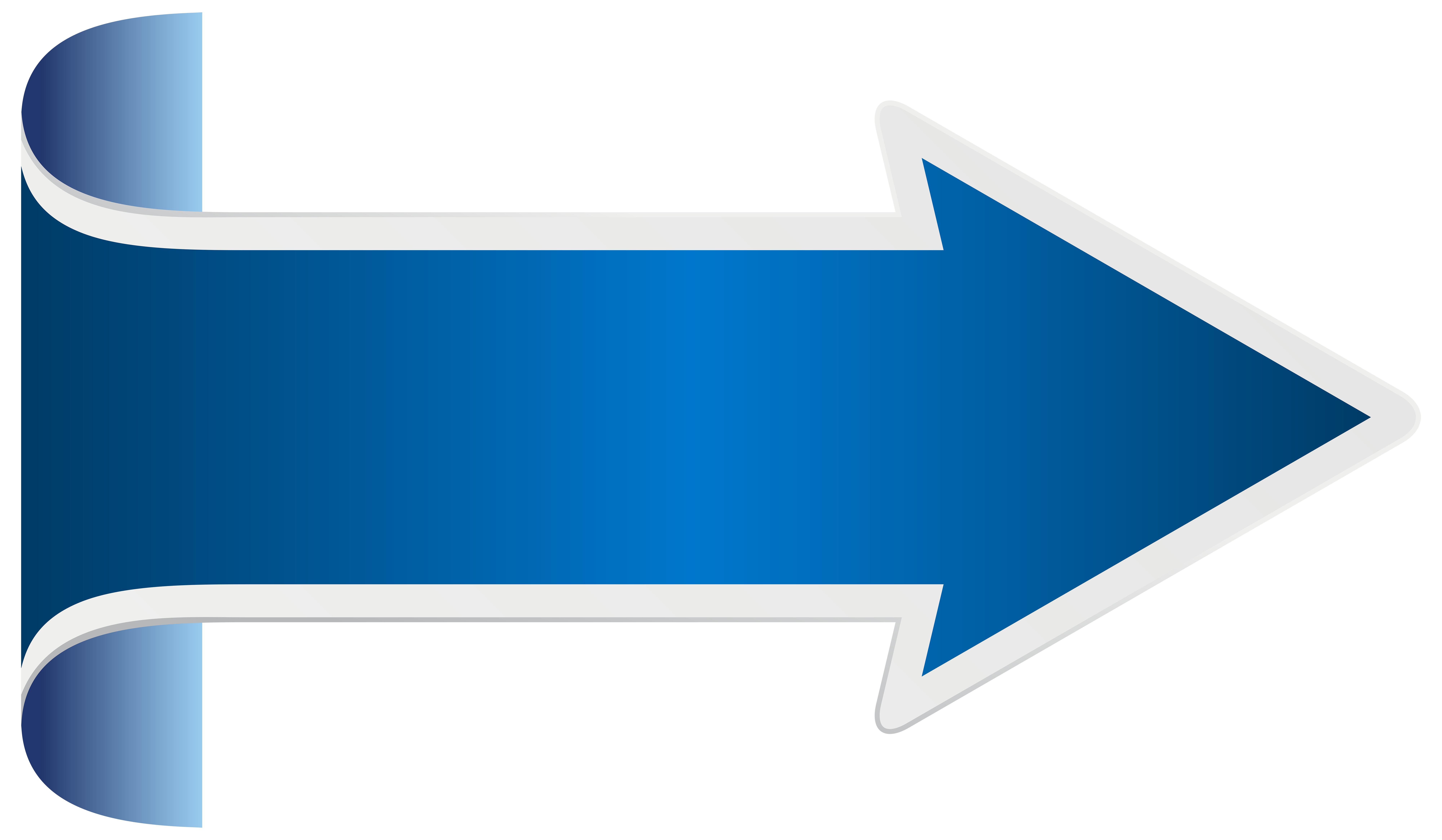 Blue Gradient Right Arrow Banner with Silver Edge