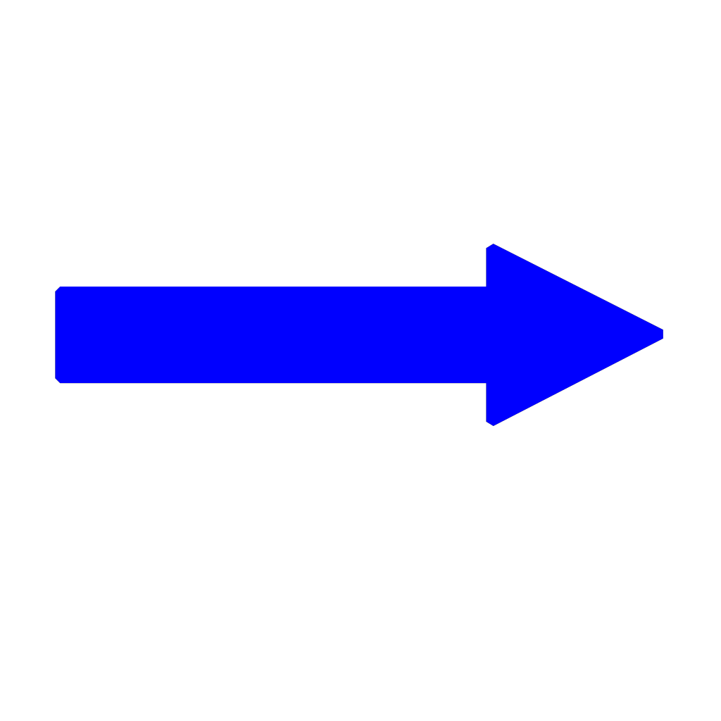 Solid Blue Right Arrow Flat Direction Icon