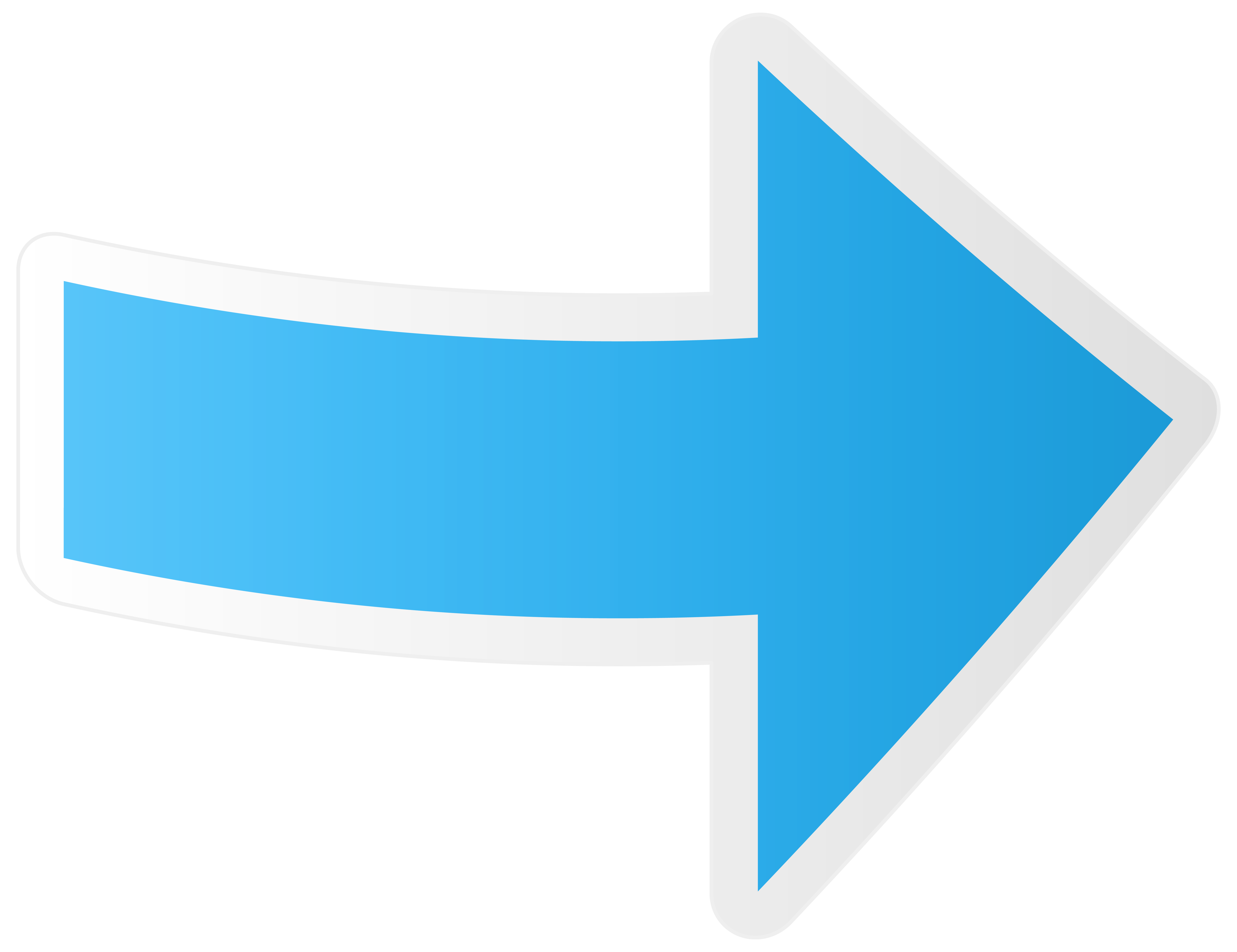 Blue Gradient Right Arrow with White Outline