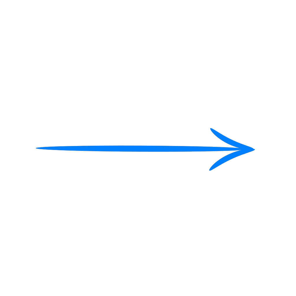 Bold Blue Right Arrow Hand-Drawn Pointer