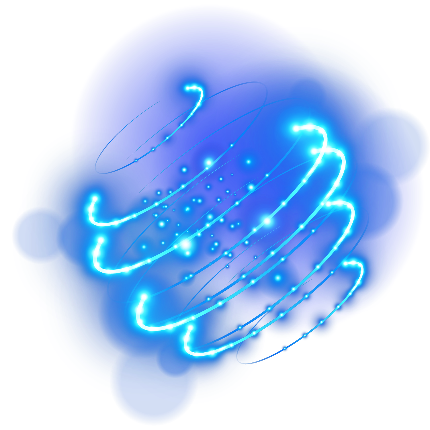 Blue Glowing Swirl Light Trails