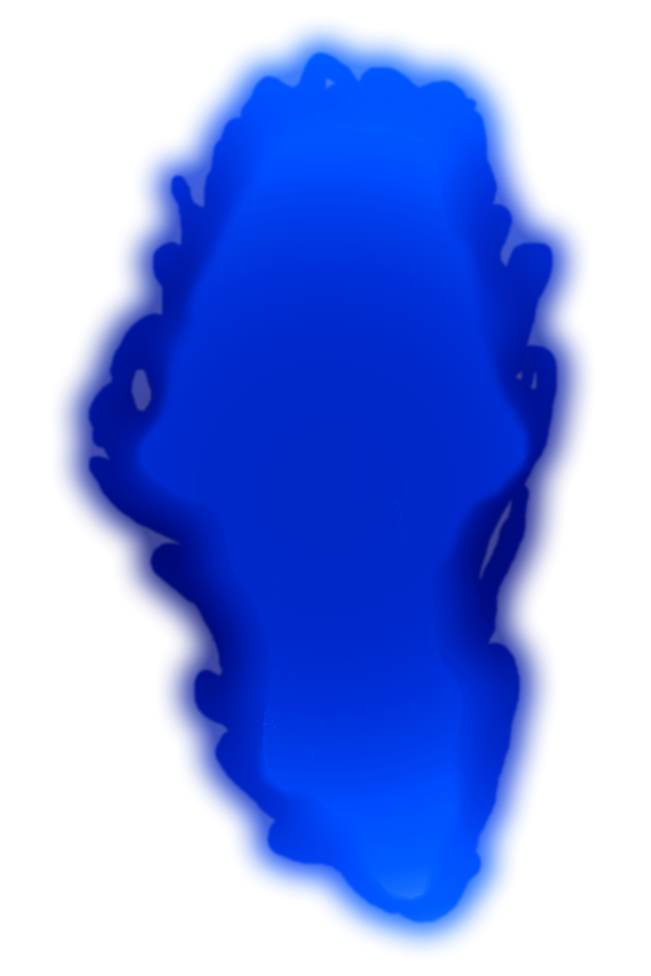 Glowing Cobalt Blue Ink Splash Shape