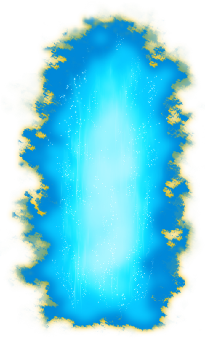 Glowing Cyan Energy Aura with Gold Edges