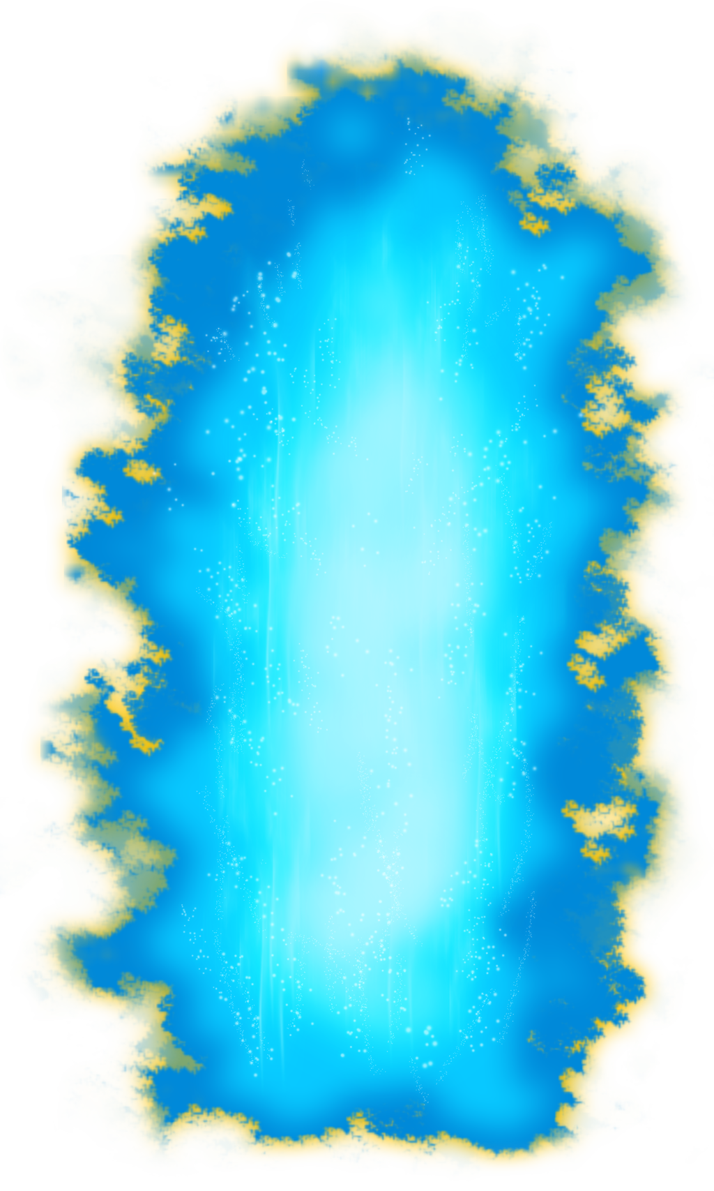 Glowing Cyan Aura with Golden Edges