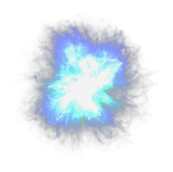Blue Electric Energy Burst with Lightning Arcs