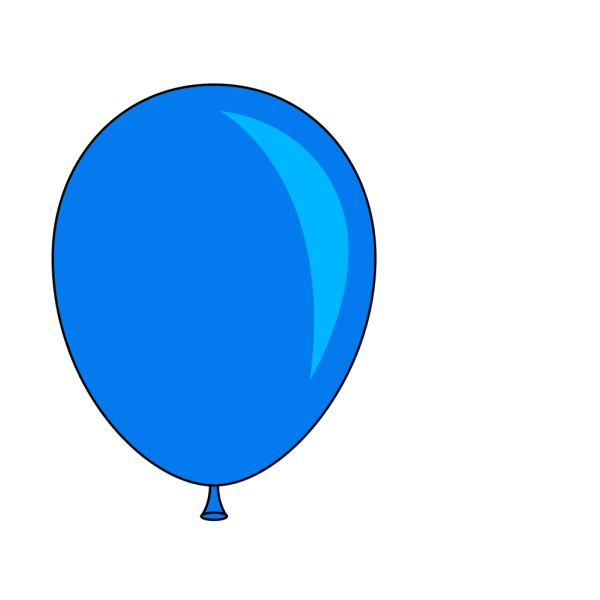 Blue Balloon Flat Illustration With Light Reflection PNG Transparent Image