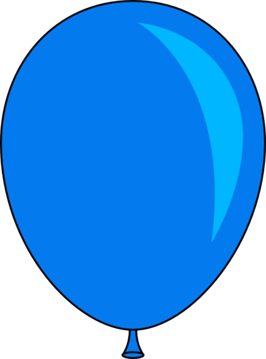 Bright Blue Cartoon Balloon With Highlight Flat Clipart PNG