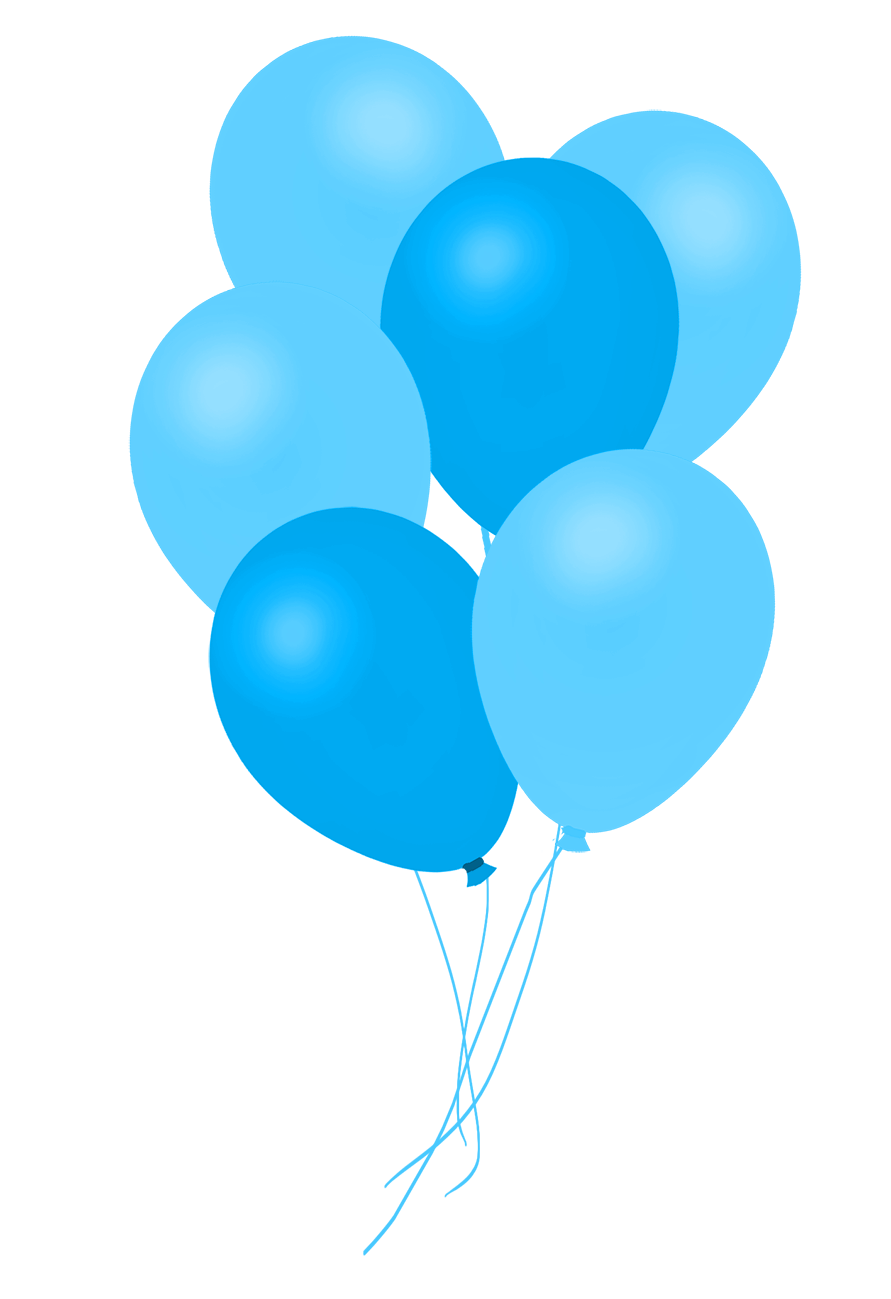 Bunch Of Light Blue Baby Shower Balloons Cluster PNG Clipart