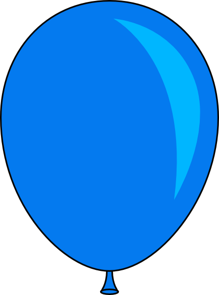 Simple Blue Balloon Shape With Shine Outline Drawing PNG