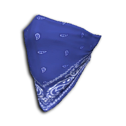 Blue Paisley Face Mask Bandana Folded Triangle PNG Clipart