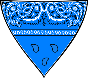 Blue Paisley Triangle Bandana Flat Pattern Design PNG Graphic