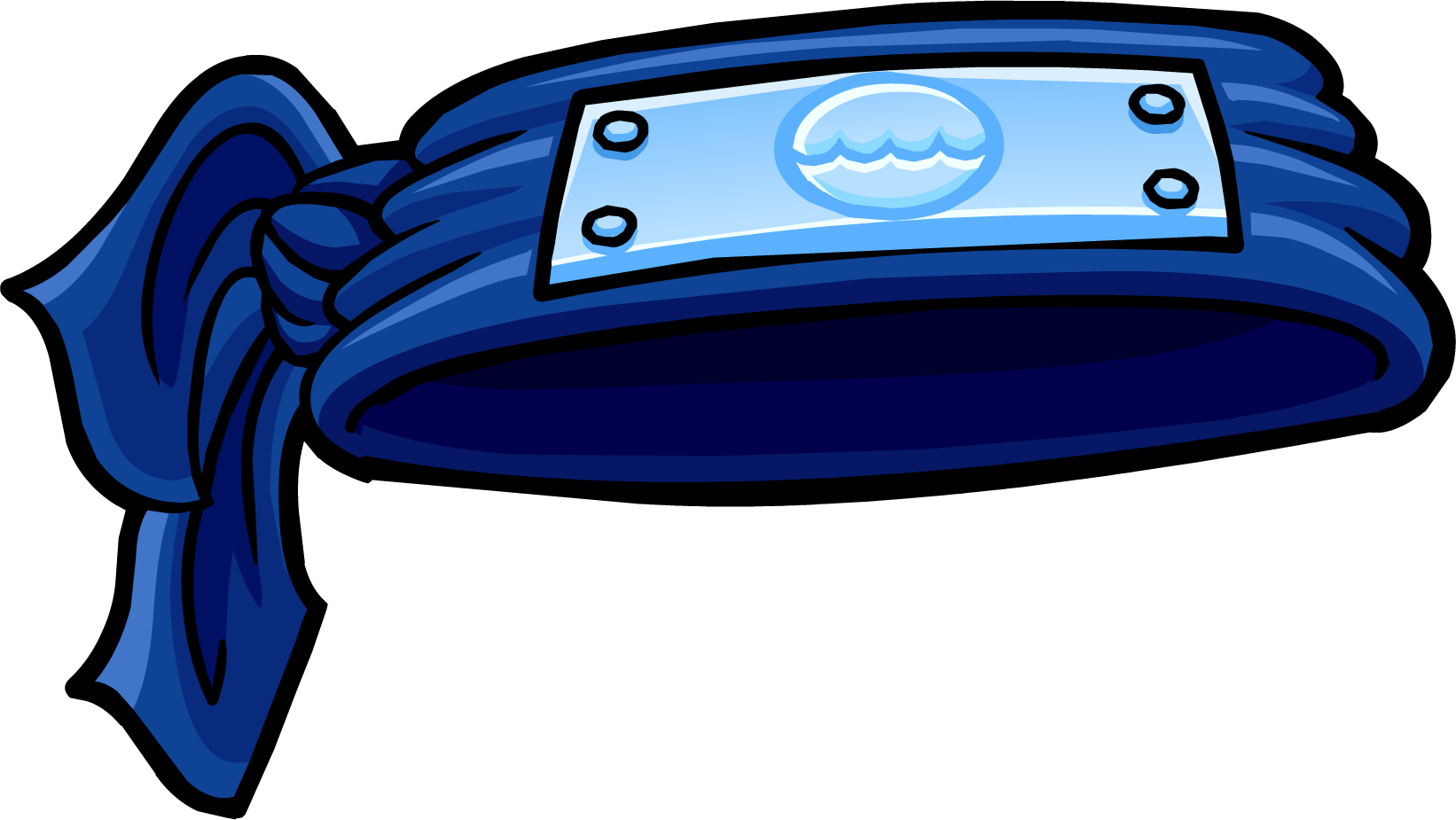 Dark Blue Ninja Headband With Metal Plate Cartoon Bandana PNG File