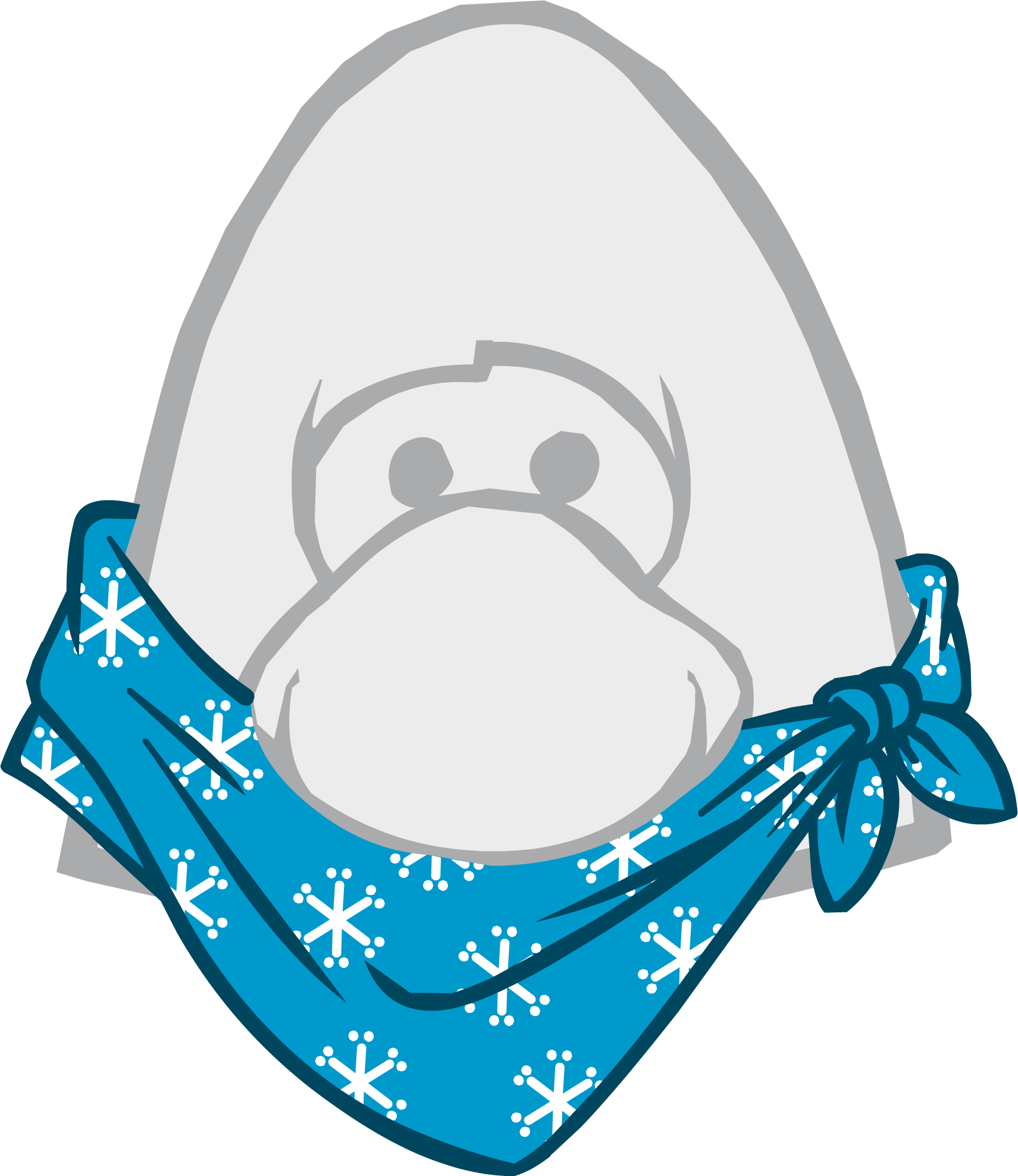 Light Blue Snowflake Bandana Tied Around Neck Cartoon Clipart PNG