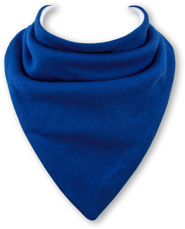 Navy Blue Fleece Neck Bandana Scarf Bib Front View Transparent Background PNG Image