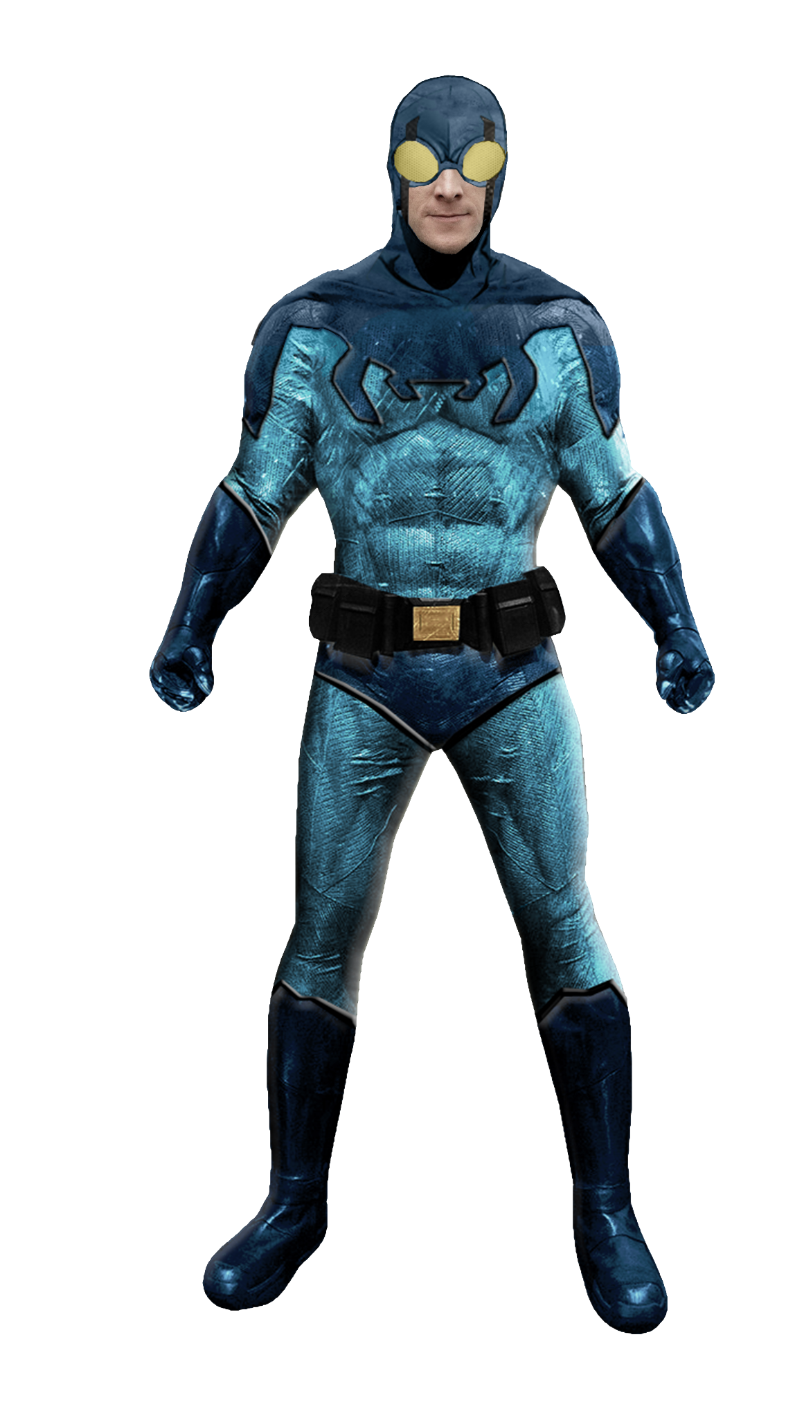 Ted Kord Blue Beetle Classic Suit With Goggles Full Body High Resolution PNG