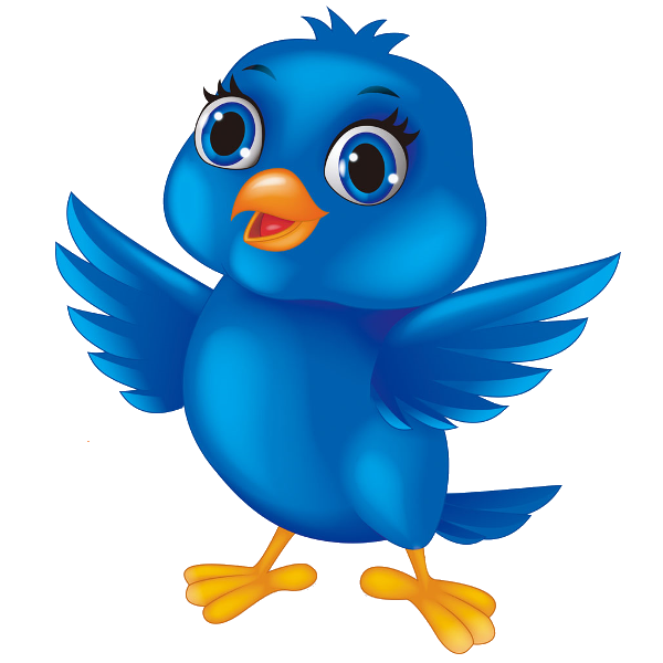 Cute Chubby Blue Baby Bird Cartoon With Big Eyes PNG Clipart