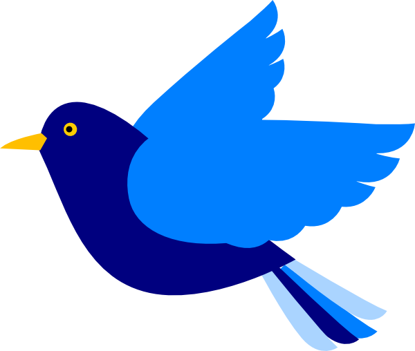Navy And Blue Cartoon Bird Flying Flat Vector PNG Graphic