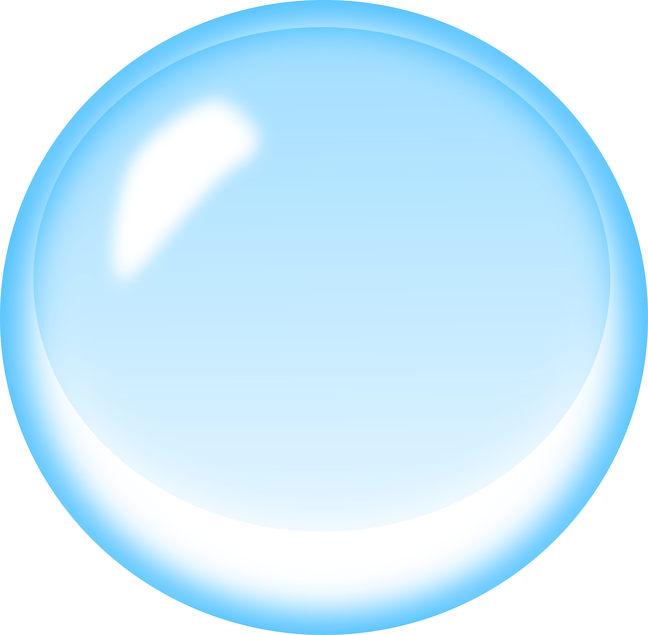 Big Clear Blue Water Bubble Transparent Sphere Realistic PNG Image With Transparency