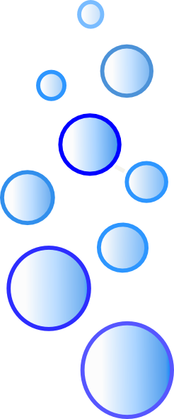Rising Blue Outline Bubbles Column Simple Vector PNG