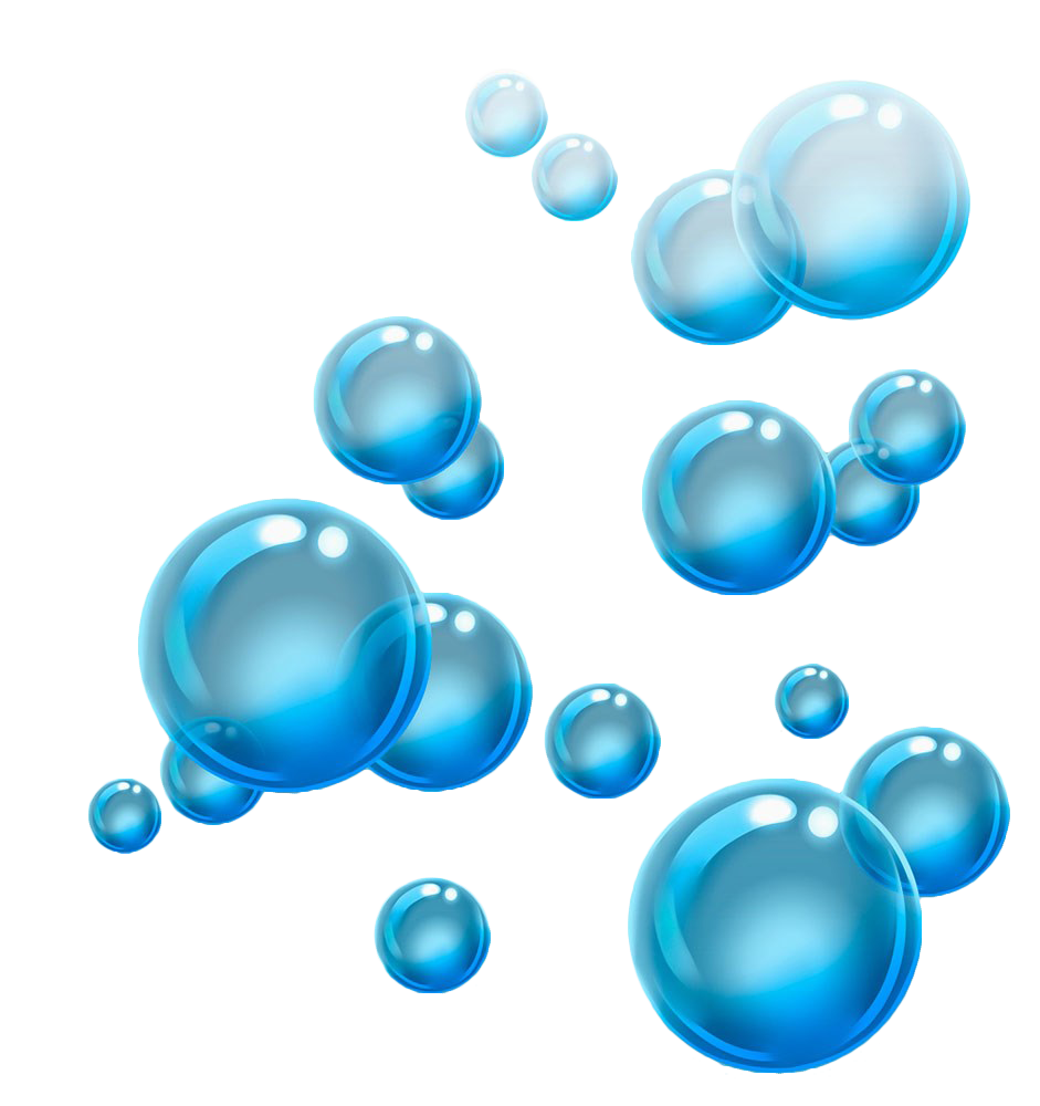 Shiny Deep Blue Water Bubbles Cluster 3D Spheres PNG Photo