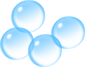 Small Cluster Of Four Blue Soap Bubbles Glossy PNG Transparent Image