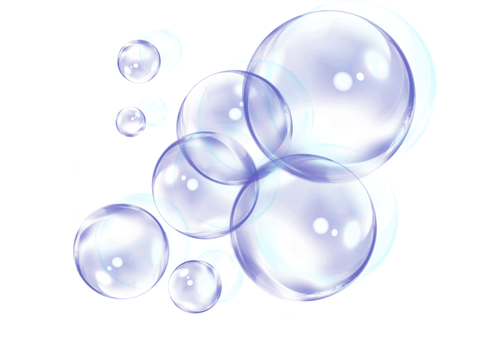Transparent Lavender Blue Soap Bubbles Floating Group PNG Picture