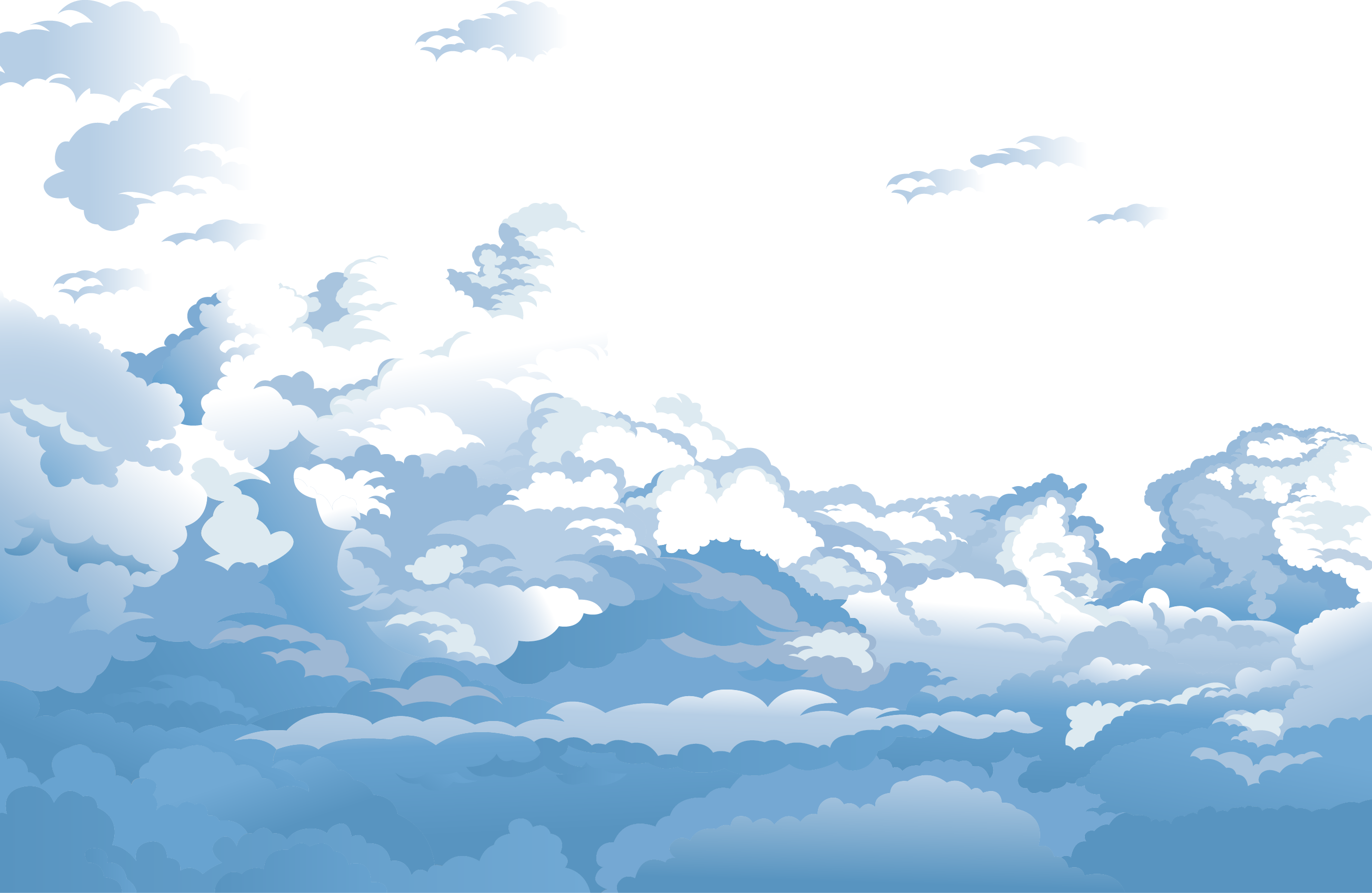 Anime Style Blue Sky Cloudscape Illustration Layered Clouds HD PNG