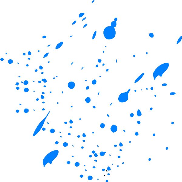 Azure Blue Paint Droplets Spatter Scattered PNG Overlay