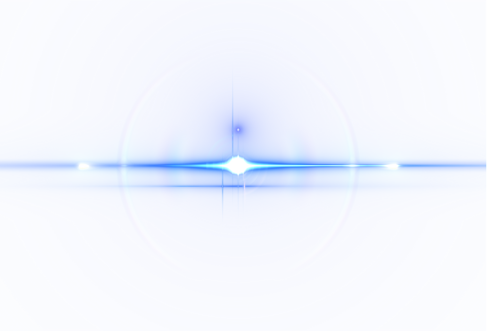 Blue Anamorphic Lens Flare With Bright Center Star Cinematic PNG Image With Transparency