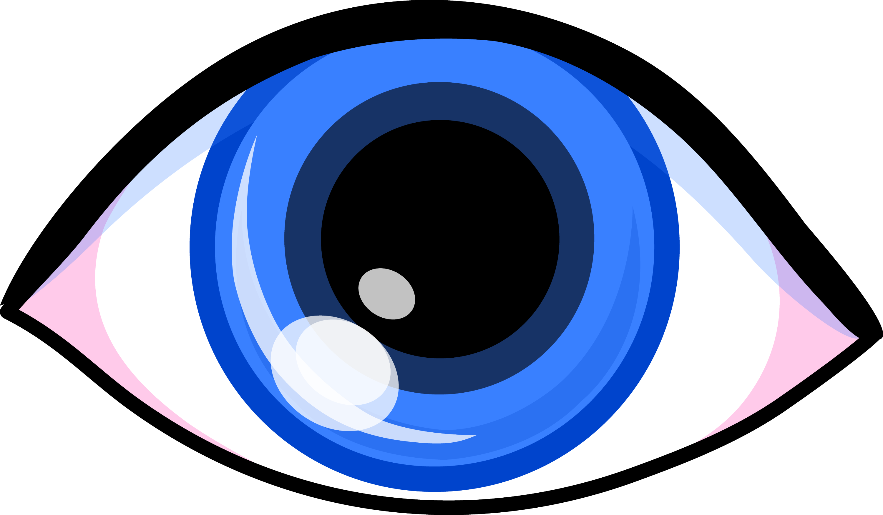 Blue Cartoon Eye With Black Outline And Shine Clipart Ultra HD PNG