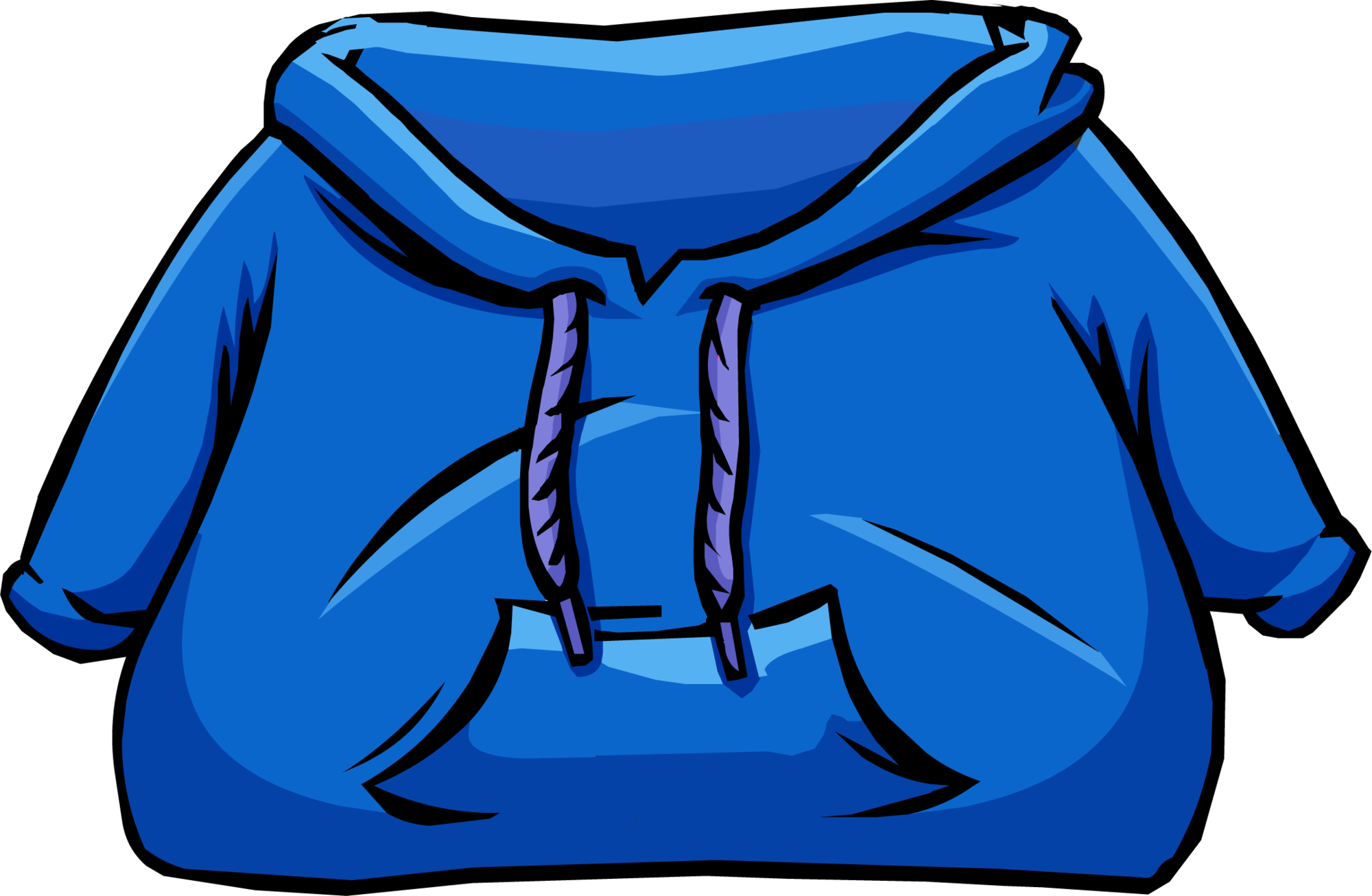 Blue Cartoon Hoodie Sweatshirt Clipart Transparent Background PNG Image