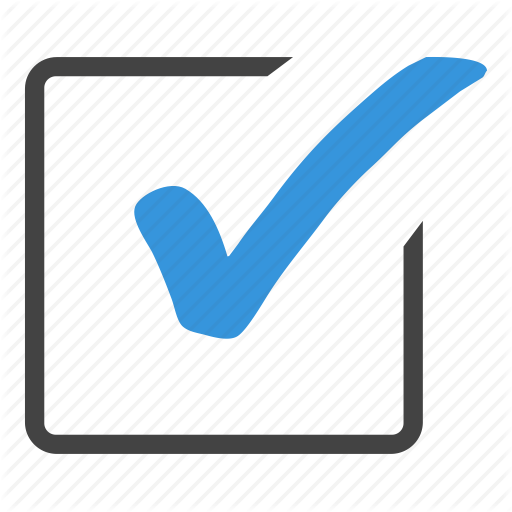 Blue Check Mark In Grey Checkbox Square Icon PNG