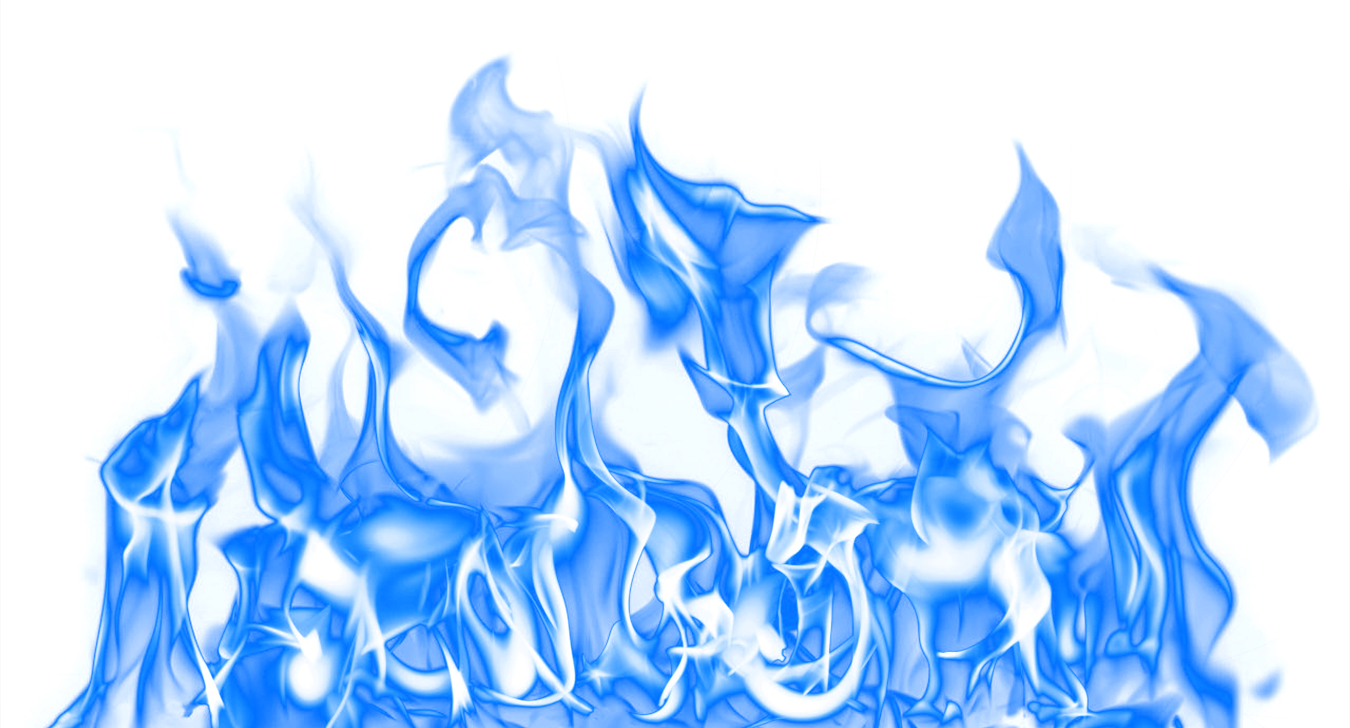 Blue Fire Burning Flames Horizontal Wide PNG Graphic