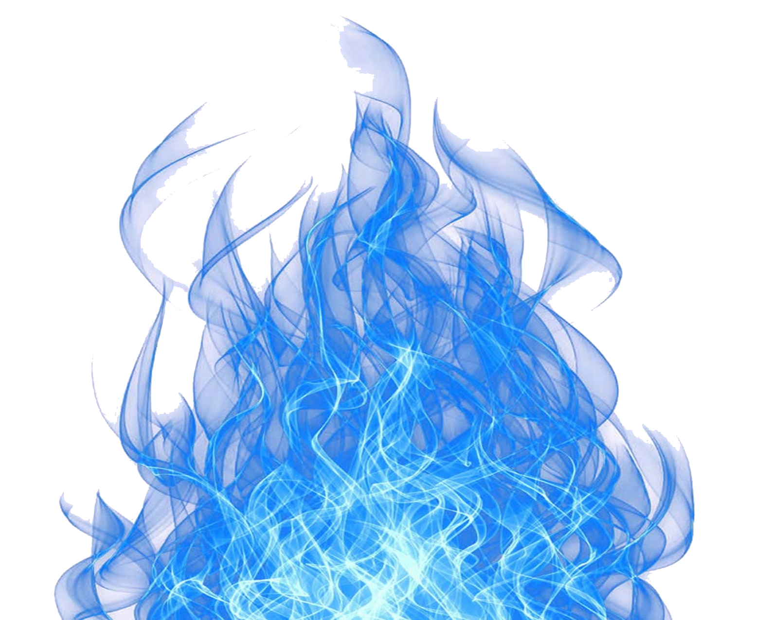 Blue Fire Flames Burst Wide Realistic Ultra HD PNG Transparent Image