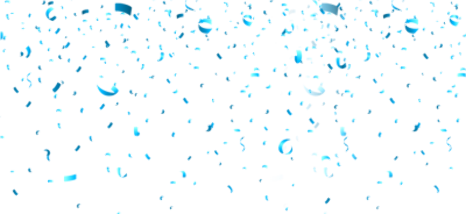 Blue Glitter Confetti Flakes Falling Overlay PNG