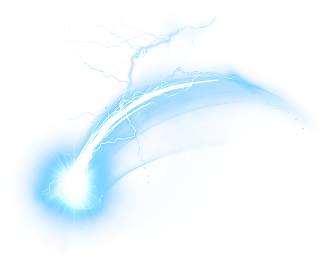 Blue Glowing Comet Energy Ball With Electric Trail PNG Free Download