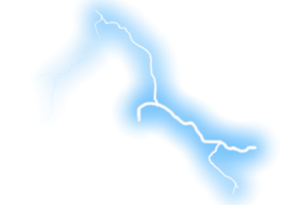 Blue Glowing Electric Zigzag Lightning Segment PNG