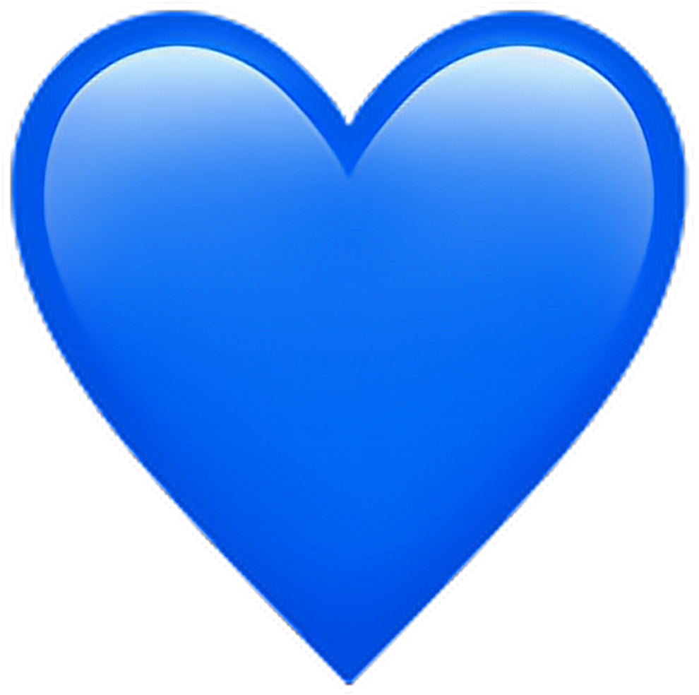 Blue Heart Emoji Glossy 3D Icon Ultra HD PNG