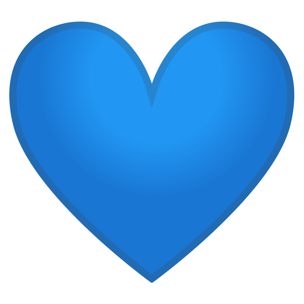 Blue Heart Emoji Rounded Shaded Icon PNG Image With Transparency