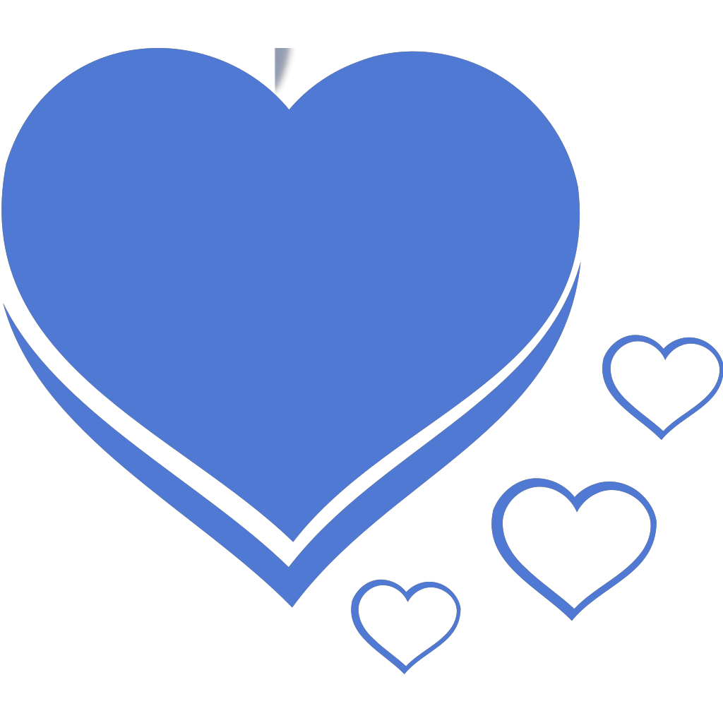 Blue Heart With Small Outline Hearts Decoration PNG Photo